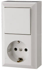 GAO Business Line IP20 földelt aljzat és váltókapcsoló, csatlakozóaljzat és váltókapcsoló kombináció, beltéri, 230 V~ / 50 Hz / 16/10 A, (0314H)