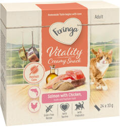 Feringa 38x10g Feringa Vitality Creamy Snacks macskasnack - Lazac csirkével