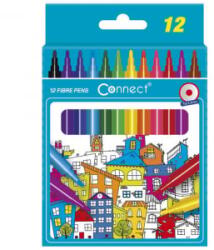 Connect Rostirón, filctoll készlet, kerek test, 12 klf. szín (C-305596) (C-305596)