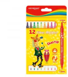 Keyroad Rostirón, filctoll készlet 2 mm/4 mm kétvégű 12 db/bliszter Duo Tip vegyes színek (KR971414)