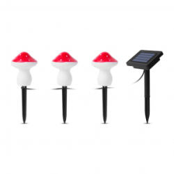 Garden of Eden LED-es szolár lámpa - 3db gomba (11756)