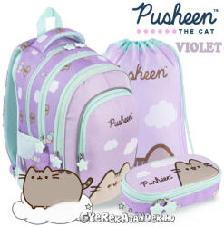 PUSHEEN Cat iskolatáska, hátizsák SZETT - Violet (5903235682681SZ)
