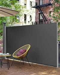 SONGMICS GSA160TG Oldalsó terasznapellenző, belátásgátló, szürke, 160 x 300 cm (986493)