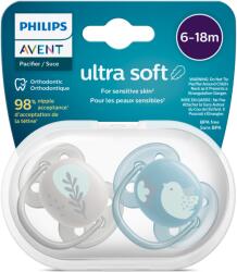 Philips SCF091/15 cumi, Ultra Soft, 6-18 hónapos korig, fogszabályozó, BPA-mentes, levél / madár, 2 db (SCF091/15)