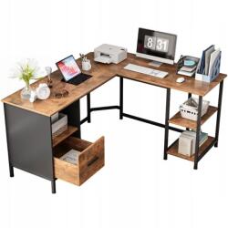 Fodym Rusztikus Sarok Számítógépes Íróasztal - Stílus és Funkcionalitás, vintage, indusztriális, sötétbarna