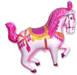 Fólia lufi, mini forma, cirkuszos ló, pink, 14"