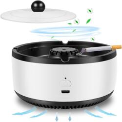 Velixo Elektromos hamutartó Velixo® fedéllel, közvetlen szívás, negatív ionos légtisztító, szageltávolító, cigarettafüst, automatikus kikapcsolás, otthoni, irodai, autós, helyi, USB-kábellel, fehér (ED354)