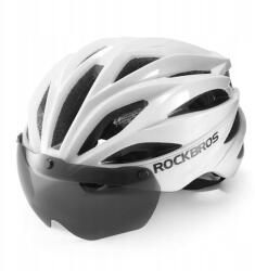 ROCKBROS Kerékpáros sisak Rockbros gyors, levehető szemüveggel, Uv védelemmel, fehér (5907769373398)