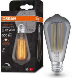 OSRAM 1906 Edison vintage LED izzó, Dimmelhető, E27, 11W (42W), 500 lm, 1800K, Füst