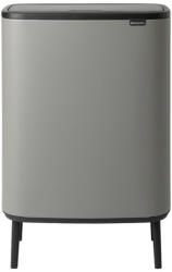 Brabantia Cos de gunoi Brabantia Bo Touch Hi 1001266, 2x30 L, Perfect langa perete, Reglare picioare, Acoperit cu minerale, Gri (1001266) Cos de gunoi
