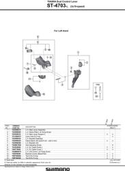 Shimano Tiagra 4703 patkófékhez 3/10sp fékváltókar szett 2024 (IST4703PAC2)