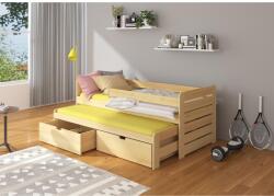 ADRK Dupla ágy korláttal TOMI 180x80, Természetes fenyő - sprintbutor