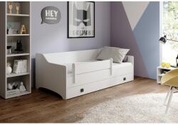 ADRK Ágy NAOMI 160x80 matraccal, Fehér, Grafitszürke