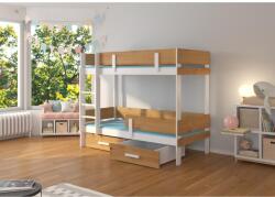 ADRK Kétágyas emeletes ágy ETIONA 200x90, Fehér, Artisan