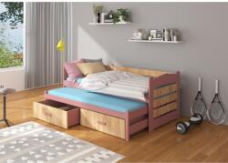 ADRK Ágykeret dupla TIARRO 180x80, Rózsaszín, Tölgy Arany