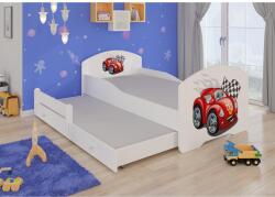 ADRK Kétszemélyes ágy matracokkal PEPE II CAR ZIGZAG 160x80, Fehér - sprintbutor