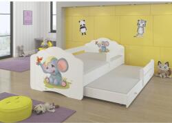 ADRK Kétszemélyes ágy korláttal és matracokkal CASIMO II ELEPHANT 160x80, Fehér