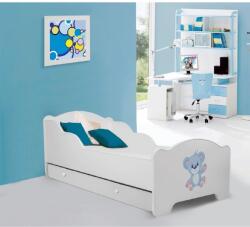 ADRK Ágy matraccal és fiókkal AMADIS BLUE BEAR 160x80, Fehér - sprintbutor