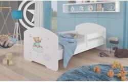 ADRK Ágy matraccal és korláttal PEPE TEDDY BEAR AND CLOUD 160x80, Fehér - sprintbutor