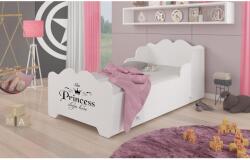 ADRK Ágy matraccal és fiókkal XIMENA PRINCESS BLACK 140x70, Fehér - sprintbutor