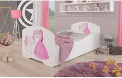 ADRK Ágy matraccal és fiókkal PEPE PRINCESS AND HORSE 140x70, Fehér