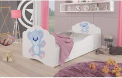 ADRK Ágy matraccal és fiókkal CASIMO BLUE BEAR 160x80, Fehér - sprintbutor
