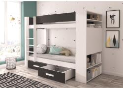 ADRK Két személyes emeletes ágy matracokkal GARET 180x80, Fehér, Antarktisz