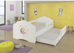 ADRK Kétszemélyes ágy korláttal és matracokkal CASIMO II SLEEPING PRINCESS 160x80, Fehér - sprintbutor