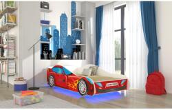 ADRK LED AUTO 4x4 matraccal és világítással 160x80 ágy, Piros - sprintbutor