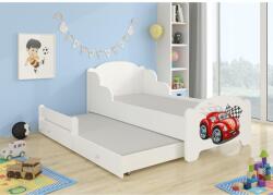 ADRK Kétszemélyes ágy matracokkal AMADIS II CAR ZIGZAG 160x80, Fehér - sprintbutor
