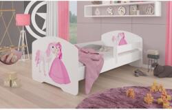 ADRK Ágy matraccal és korláttal PEPE PRINCESS AND HORSE 140x70, Fehér