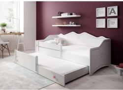 ADRK Dupla ágy EMKA II Pink matraccal 160x80, Fehér, Rózsaszín - sprintbutor