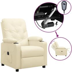 vidaXL krémszínű műbőr elektromos dönthető fotel (3098866)