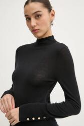 Abercrombie & Fitch gyapjú pulóver könnyű, női, fekete, garbónyakú, KI150-4348 - fekete XXS
