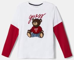 GUESS gyerek pamut hosszú ujjú felső fehér, nyomott mintás, L4BI13 I3Z14 - fehér 125-135