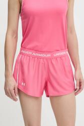 Under Armour edzős rövidnadrág Tech Play rózsaszín, nyomott mintás, közepes derékmagasságú, 1389882 - rózsaszín M