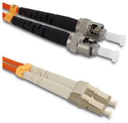 Qoltec Patchcord optikai kábel LC/UPC - ST/UPC | Multimódusú | 50/125 | OM2 | Duplex | 3m (54073)