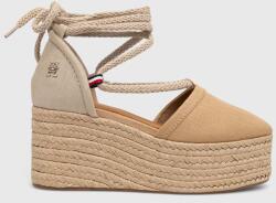 Tommy Hilfiger espadrilles CLOSED TOE LINEN FLATFORM bézs, női, éksarkú, FW0FW07746 - bézs Női 40