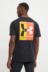 Under Armour edzős póló fekete, nyomott mintás, 1390165 - fekete XXL