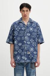 Evisu farmering Monogram AOP Denim SS galléros, relaxed, 2ESHTM5DI1147 - kék M