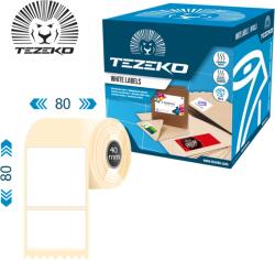 Tezeko 80 mm * 80 mm öntapadós műanyag etikett címke ( 500 címke/tekercs ) (M0800008000-012) - cimke-nyomtato