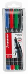STABILO Alkoholos marker készlet, 1 mm, STABILO "OHPen M", 4 különböző szín (TST843V4) - fiorex