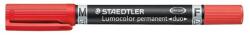 STAEDTLER Alkoholos marker, 0, 6/1, 5 mm, kúpos, kétvégű, STAEDTLER "Lumocolor® duo 348", piros (TS3482) - fiorex