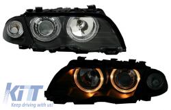 KITT Lightning Első lámpák BMW E46 4D 98-01 _ 2 körgyűrű_fekete (SWB02ADB)