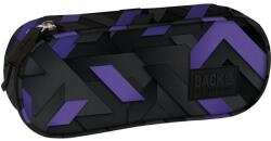 DERFORM Penar copii cu fermoar, formă ovală, BackUp, model mov geometric Penar