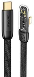 USAMS ICEFLAKE adatkábel (Type-C - lightning, 20W, PD gyorstöltő, 120cm, 90 fokos) FEKETE (SJ583USB01) - bluedigital
