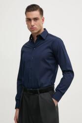 Benetton ing férfi, galléros, sötétkék, slim, 5X3LUQ049 - sötétkék S