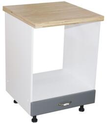Spectral Mobila Corp pentru cuptor incorporabil cu sertar Zebra, Alb/MDF gri, cu blat artar, 60 x 85 x 60 cm