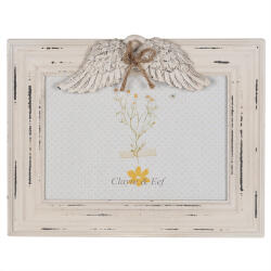 Clayre & Eef Rama foto masa, perete lemn alb vintage 24x3x19 cm, 18x13 cm (2F0887W)