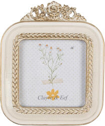 Clayre & Eef Rama foto masa, perete polirasina aurie alba 11x2x13 cm, 9x9 cm (2F1059)